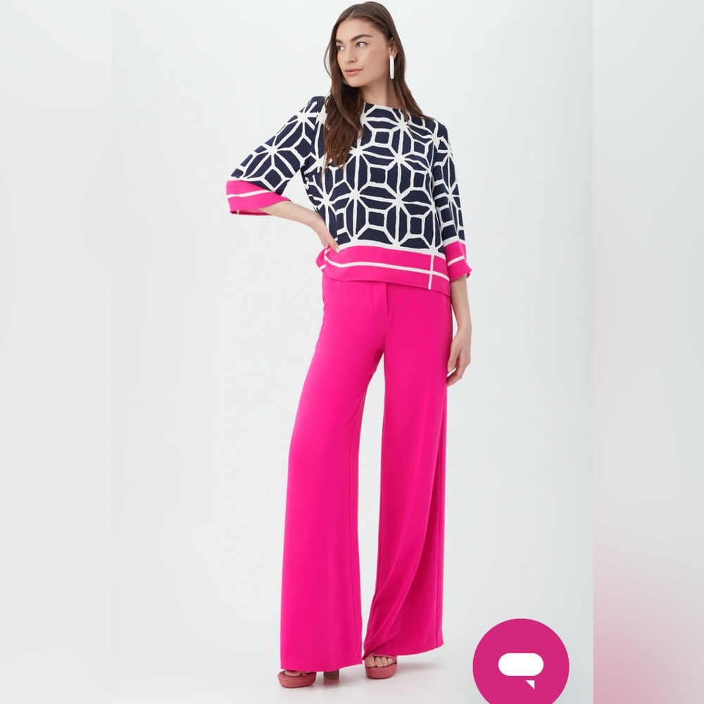 Trina Turk Verity 3 Wide-Leg
Pants Bold Pink Size 6